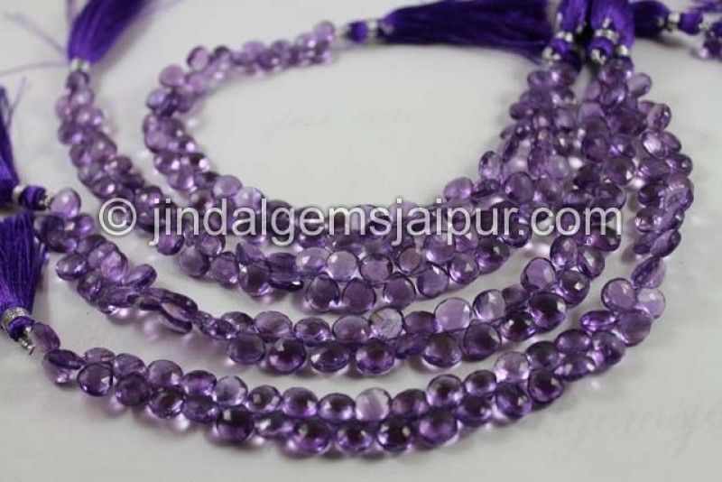 Amethyst Faceted Heart Beads